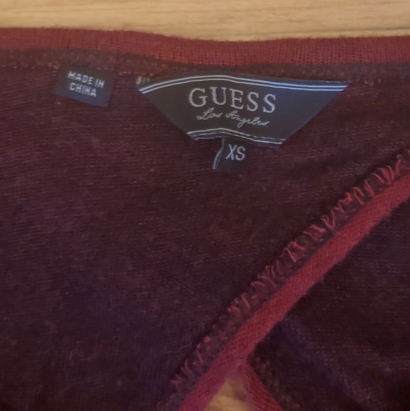 Guess Los Angeles maroon partial backless top (size: xs) - Picture 3 of 3